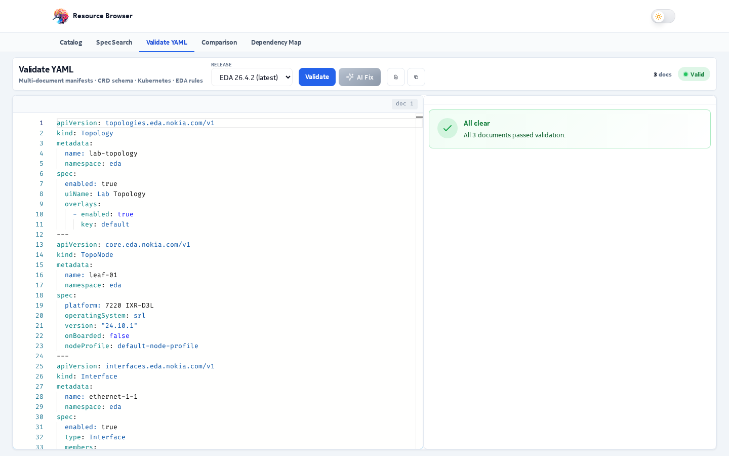 Validate YAML